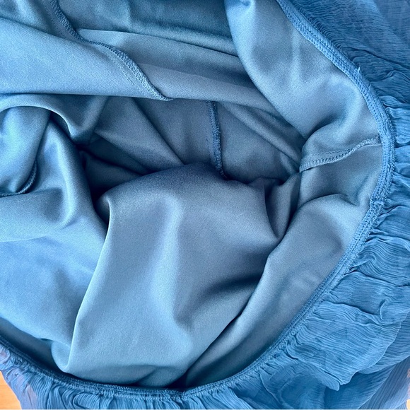 Forever 21 Vintage 90's Strapless Peacock Blue Dress, Size Medium. - Picture 6 of 6